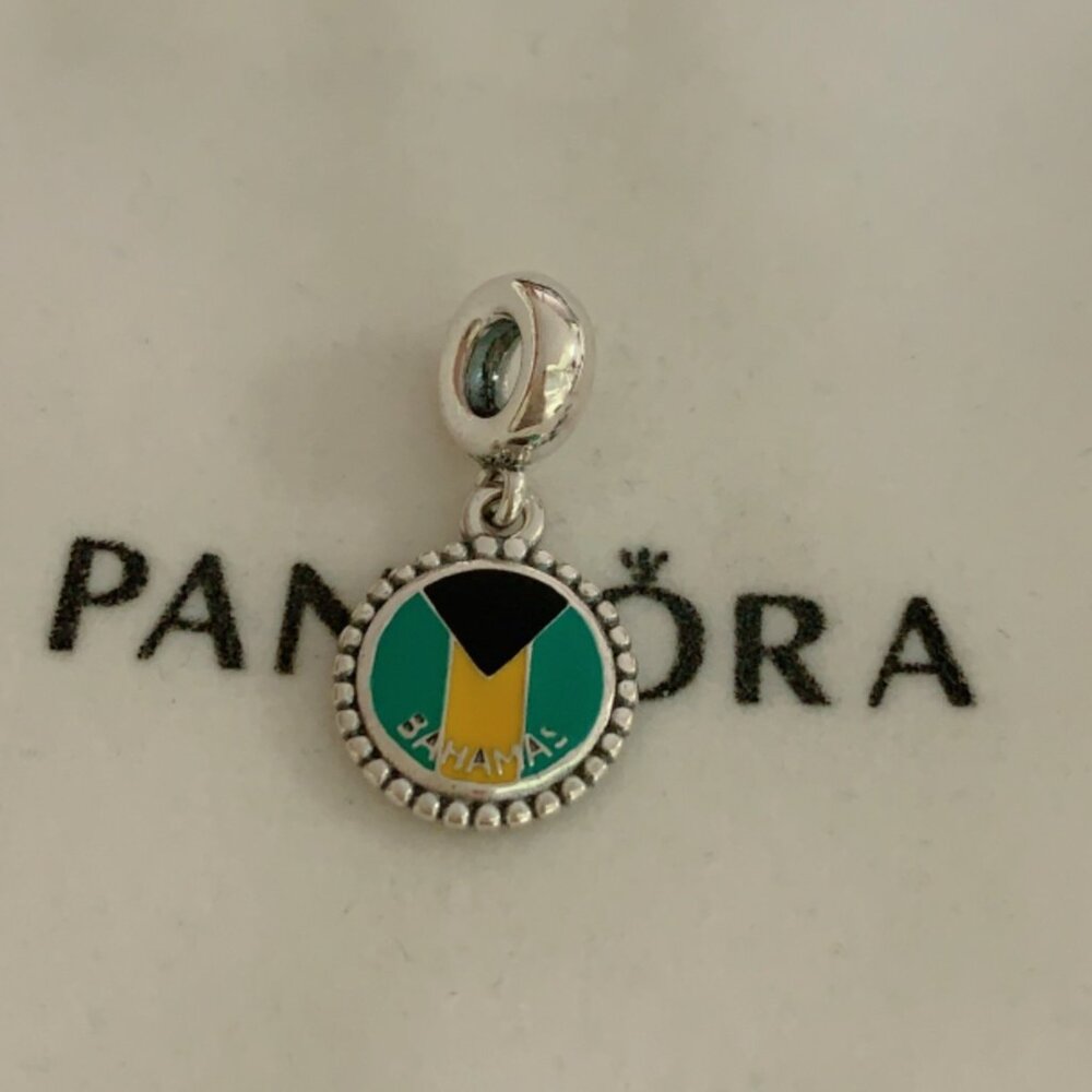 Pandora Bahamas Flag Exclusive Dangle Charm Pendant /Exclusive Enamel Dangle